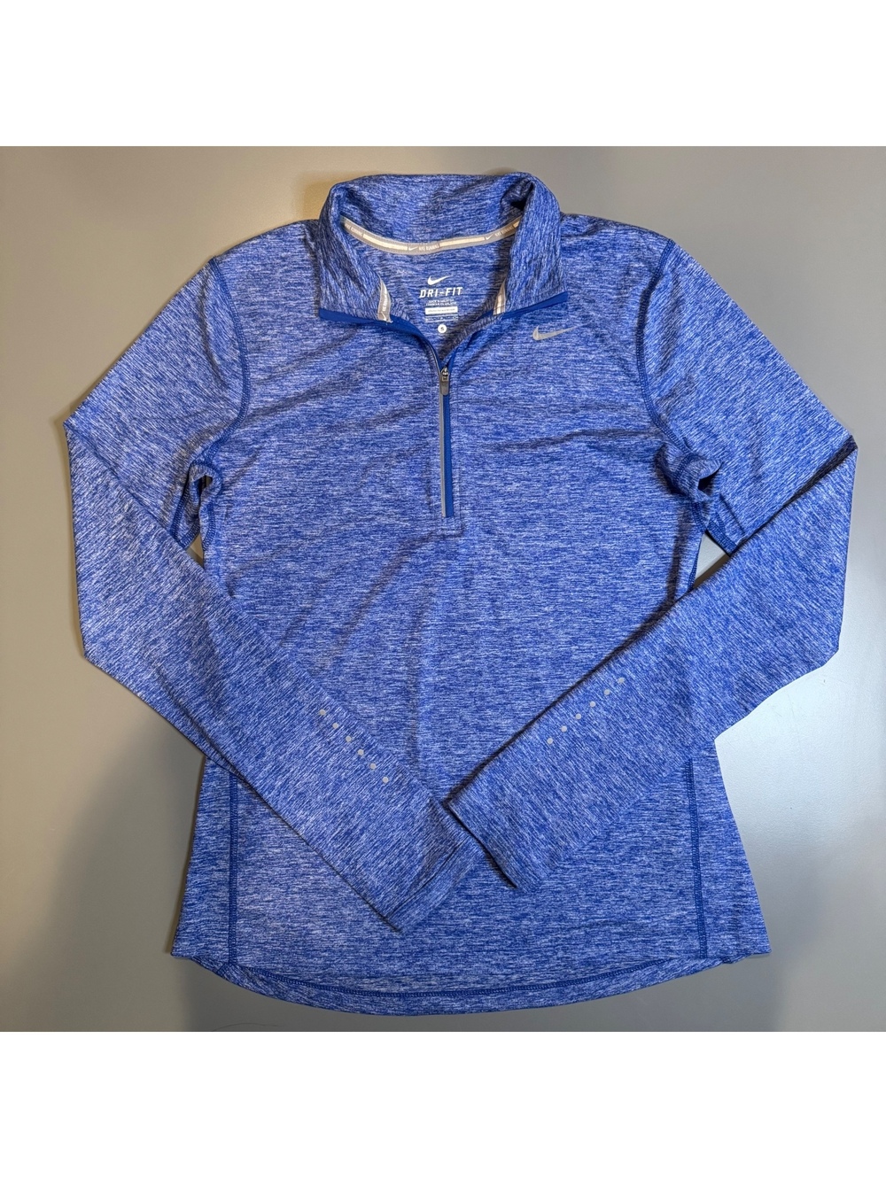Nike Dri-FIT Women's Long Sleeve Running Top Small Blue Half